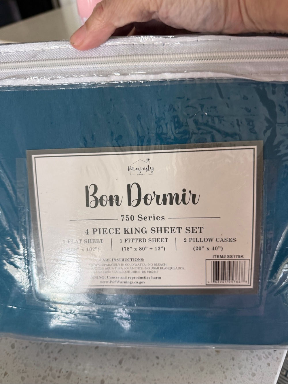 Majesty Bon Dormir 750 Series King Sheet Set - Teal